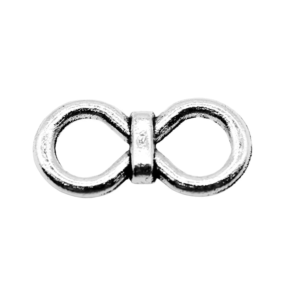 9x19mm 0.9g Multicolor Zinc Alloy Double Ring connector charm for DIY bracelet necklace jewelry making