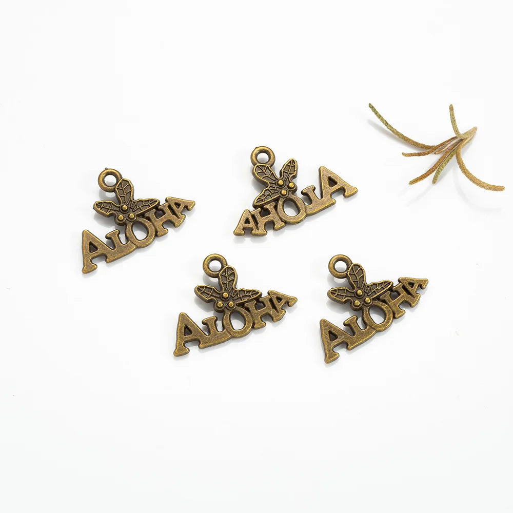 21x14MM Zinc Alloy Aloha Charm Pendant for DIY Necklace Bracelet Jewelry Making