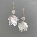 Vacation Style Colorful Zircon Flower Tassel Drop Earrings, Copper Sweet Summer Jewelry
