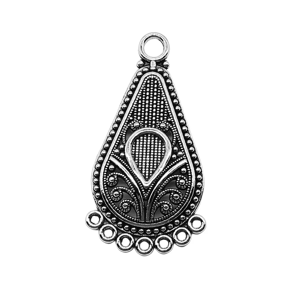 21x40mm 3.1g Multi Color Zinc Alloy Waterdrop Teardrop Earring Connector Charms for DIY Earring Making