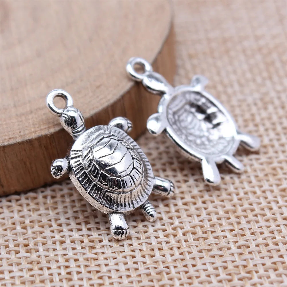 24x16mm 2.05g Multicolor Zinc Alloy Sea Turtle Charm Pendant for Ocean Animal DIY Jewelry Making