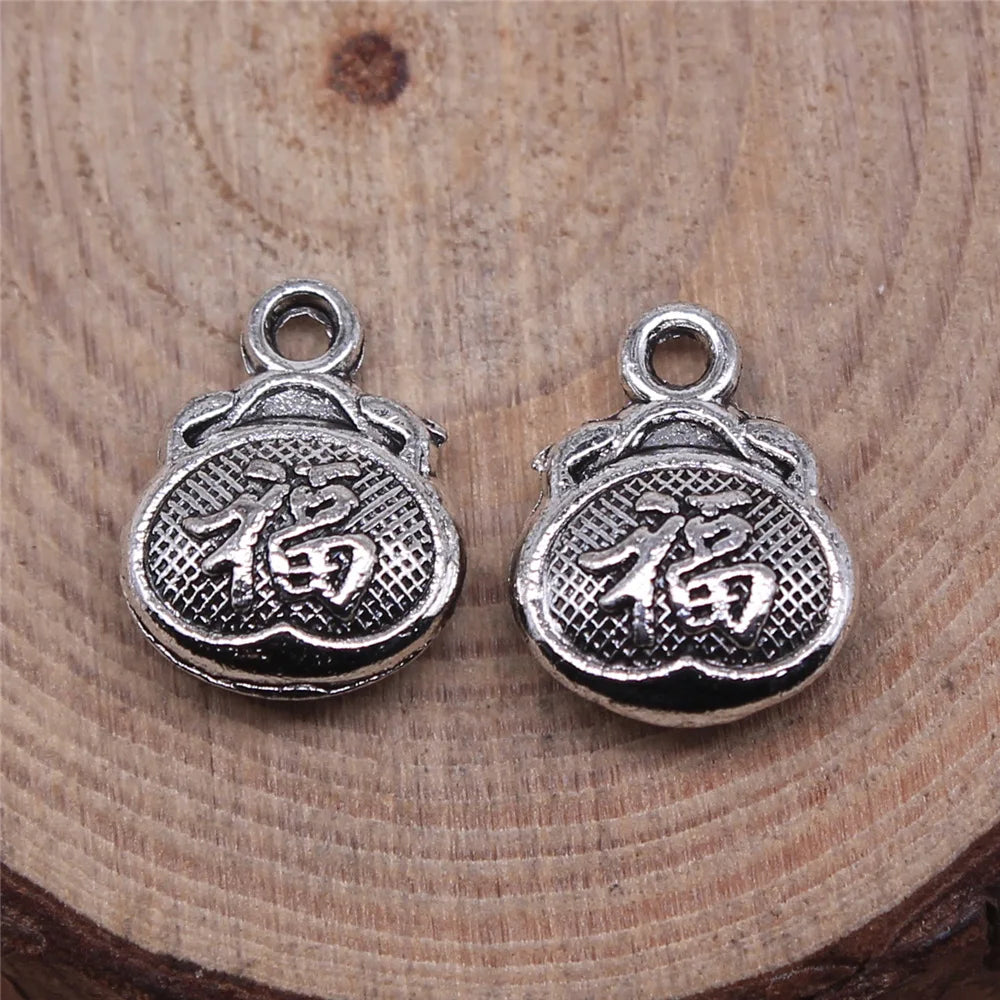 13x9mm 1.2g Multicolor Zinc Alloy Lucky Bag Charm Pendant for DIY Necklace Bracelet Jewelry Making