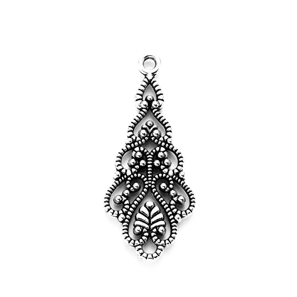 41x18MM Zinc Alloy Teardrop Hollow Double Sided Charm Pendant for DIY Necklace Bracelet Jewelry Making