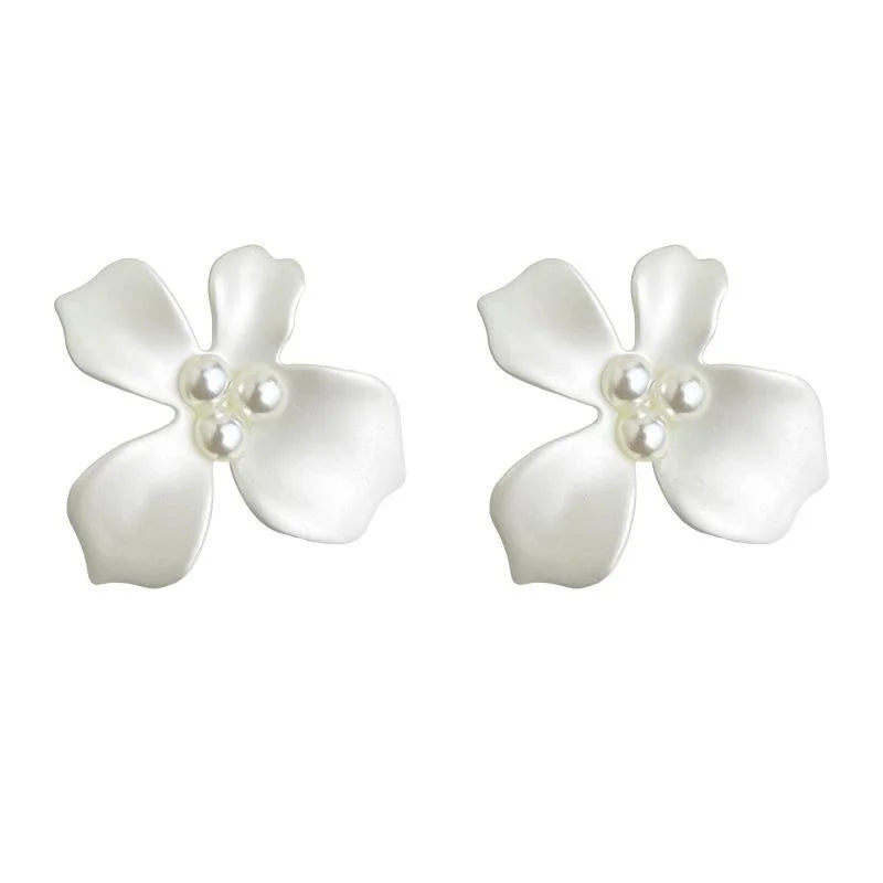 Sweet Floral Enamel Eco-Friendly Copper Stud Earrings Elegant Summer Fashion Jewelry