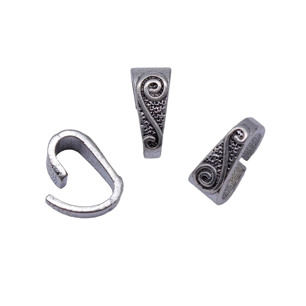 16x14mm 2g Antique Silver Zinc Alloy Dotted Swirl Button Charm Pendant for DIY Jewelry Making