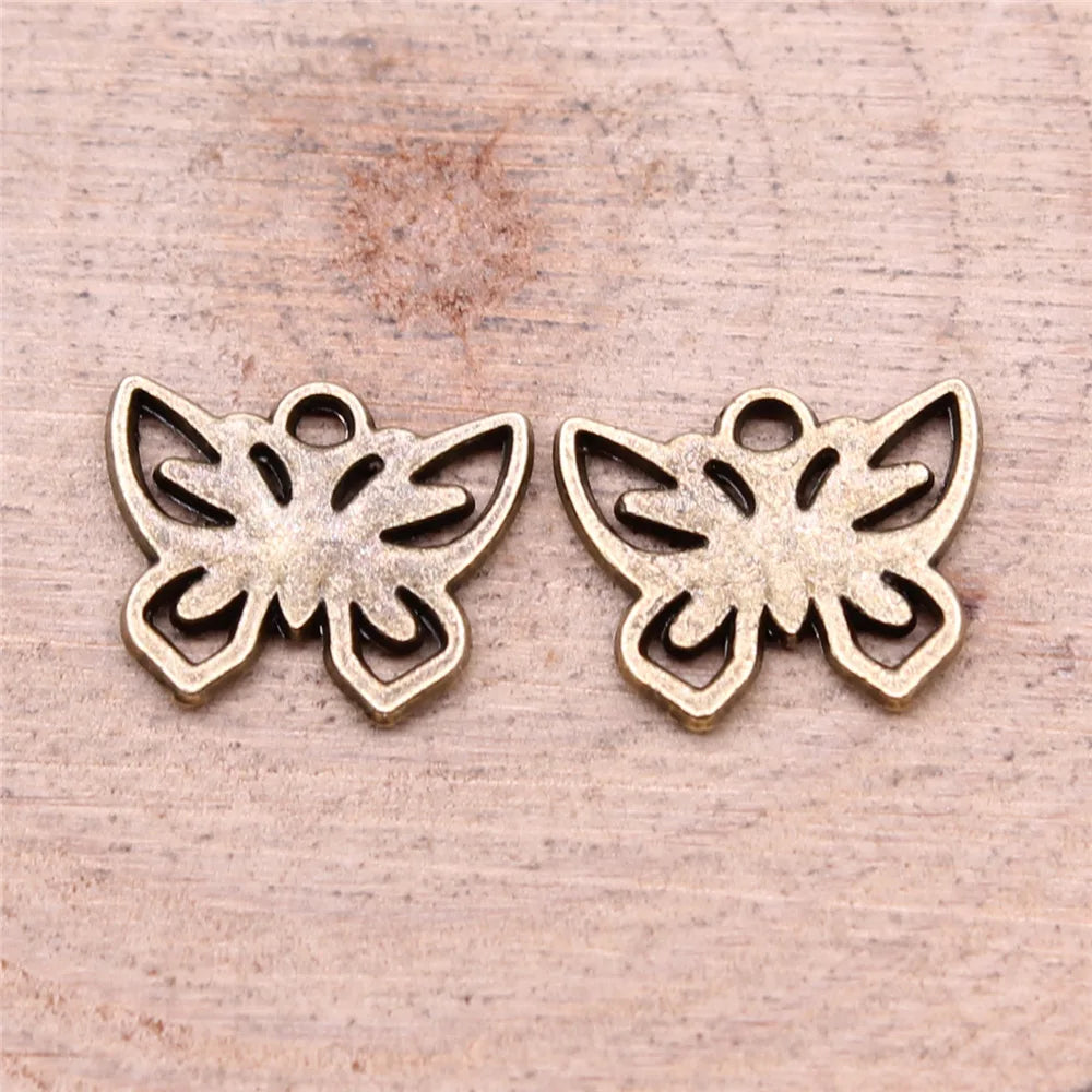 12x10mm 0.6g Multicolor Zinc Alloy Butterfly Charm Pendant for DIY Necklace Bracelet Jewelry Making