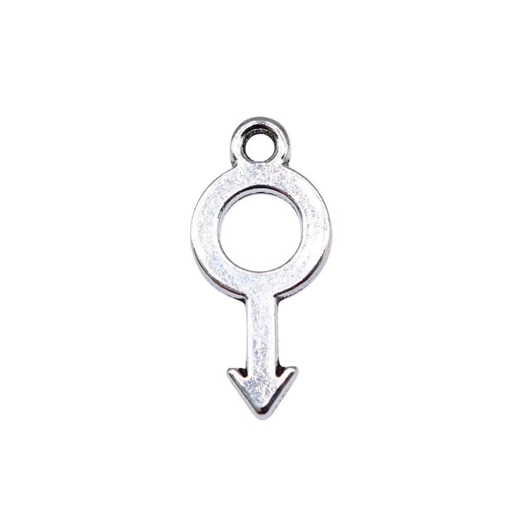 18x9mm 0.5g Antique Silver Zinc Alloy Angel Male Symbol Charm Pendant for DIY Necklace Bracelet