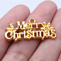 16x36mm 3.3g Zinc Alloy MERRY CHRISTMAS Word Tag Charm Pendant for DIY Holiday Jewelry