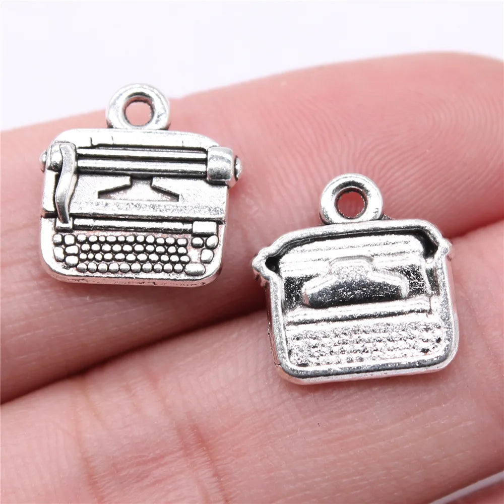 15x14mm 1.56g Antique Silver Zinc Alloy Typewriter Charm Pendant for DIY Necklace Bracelet Making
