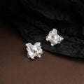 Irregular Matte Geometric Liquid Metal Zinc Alloy Stud Earrings