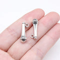 21x8mm 1.9g Antique Silver Zinc Alloy Microphone Charm Pendant for DIY Bracelet Necklace Making