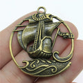 43x39mm 6.6g Multicolor Zinc Alloy Pirate Ship Charm Pendant for DIY Nautical Jewelry Making