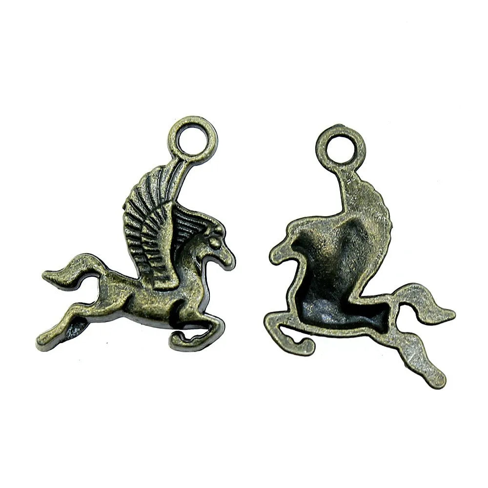 20x15mm 0.9g Multicolor Zinc Alloy Pegasus Charm Pendant for DIY Cute Animal Necklace Bracelet