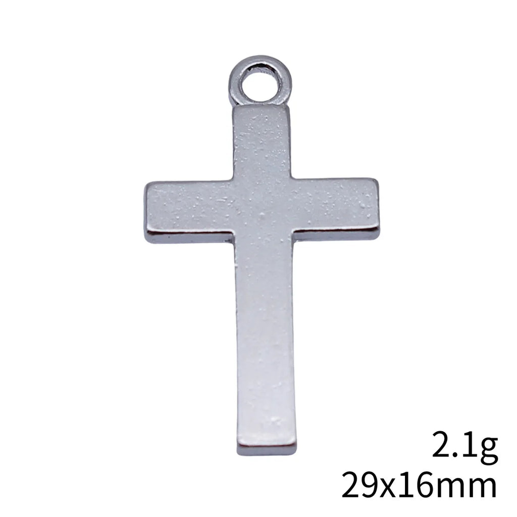 29x16mm 2.1g Multicolor Zinc Alloy Cross Charm Pendant for DIY Necklace and Clothing Accessories