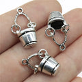 25x11x8mm 1.8g Antique Silver Zinc Alloy 3D Water Bucket Charm Pendant for DIY Necklace Bracelet Making