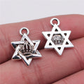 15x20mm 1.5g Antique Silver Tone Zinc Alloy Six-Pointed Star Crown Charm Pendant for DIY Jewelry