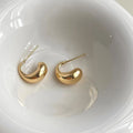 14K Gold Plated Copper Geometric Waterdrop Stud Earrings Minimalist Luxury Fashion Jewelry