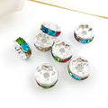 6mm Zinc Alloy Rhinestone Wheel Rondelle Spacer Beads for DIY Bracelet Jewelry Making