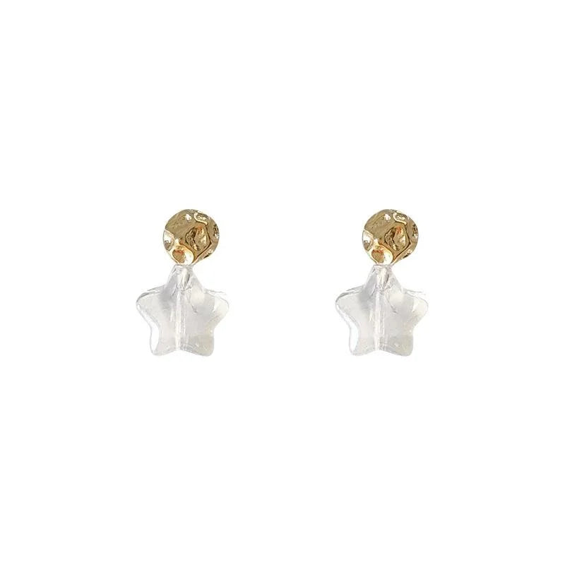 Minimalist Mini 14K Plated Copper Colorful Five Point Star Stud Earrings