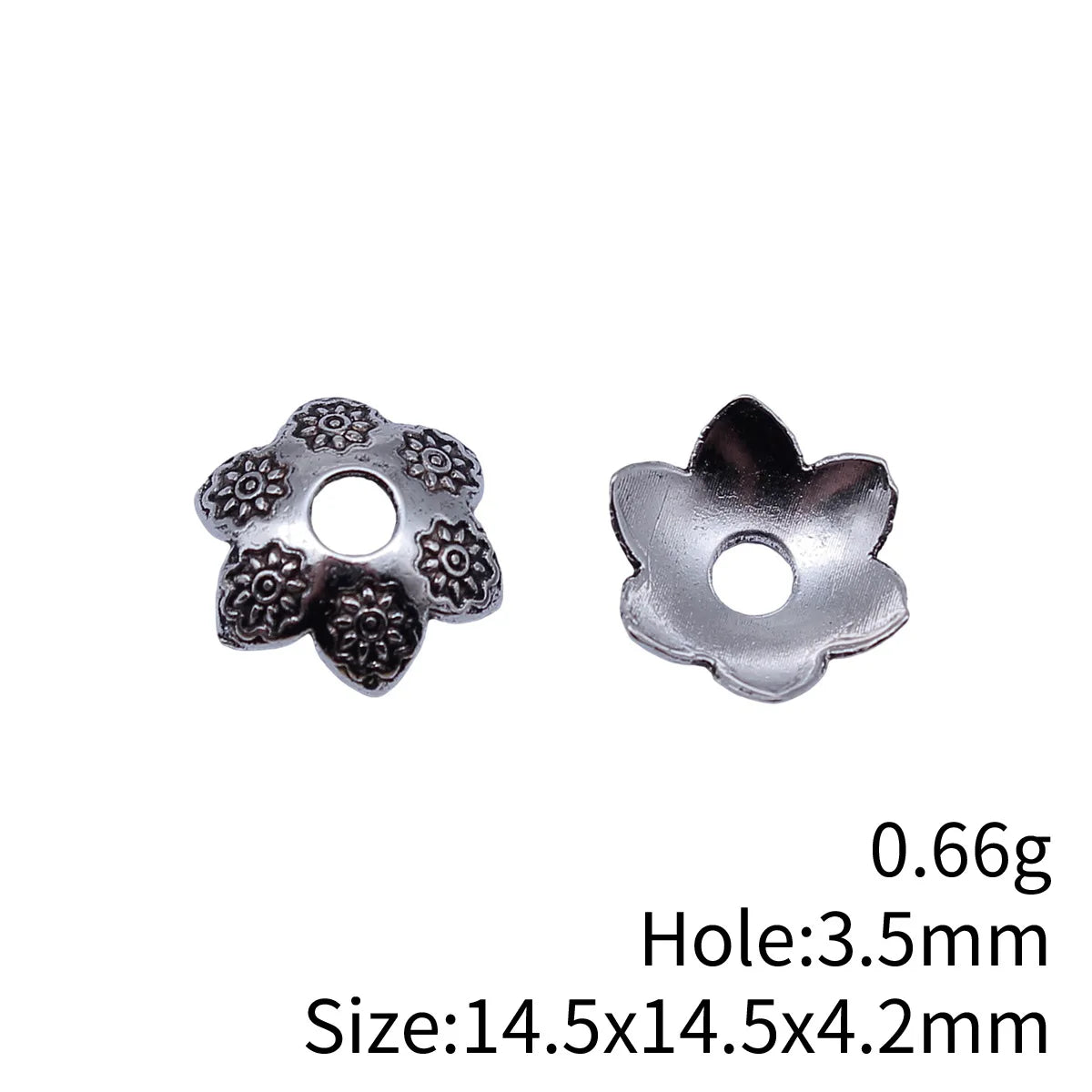 14.5x14.5x4.2mm 0.66g Multicolor Zinc Alloy Flower Bead Caps for DIY Bracelet Necklace Jewelry Findings