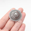 33x33mm 4.7g Antique Silver Zinc Alloy Four-Hole Connector Charm for Body Chain Waist Chain Making
