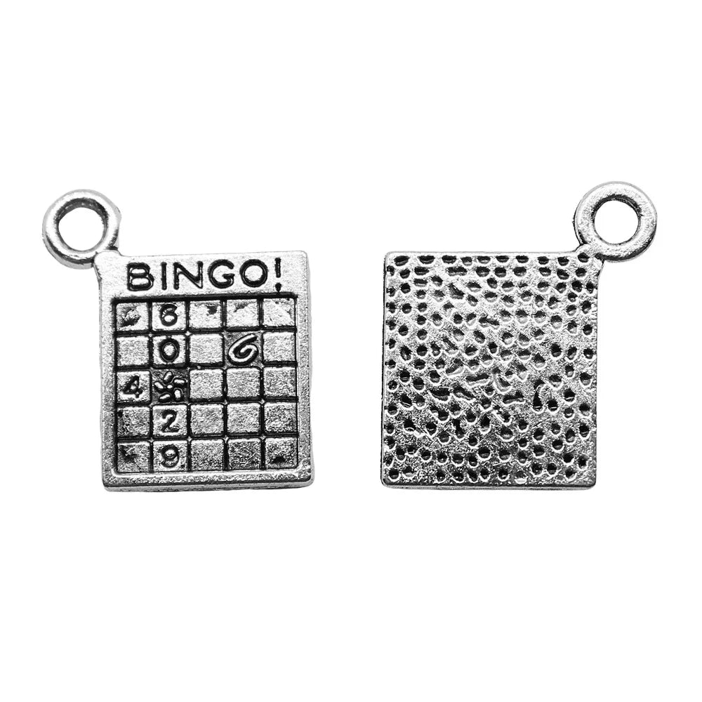 15x17mm 0.9g Multicolor Zinc Alloy BINGO Minesweeper Game Charm Pendant for DIY Jewelry Making