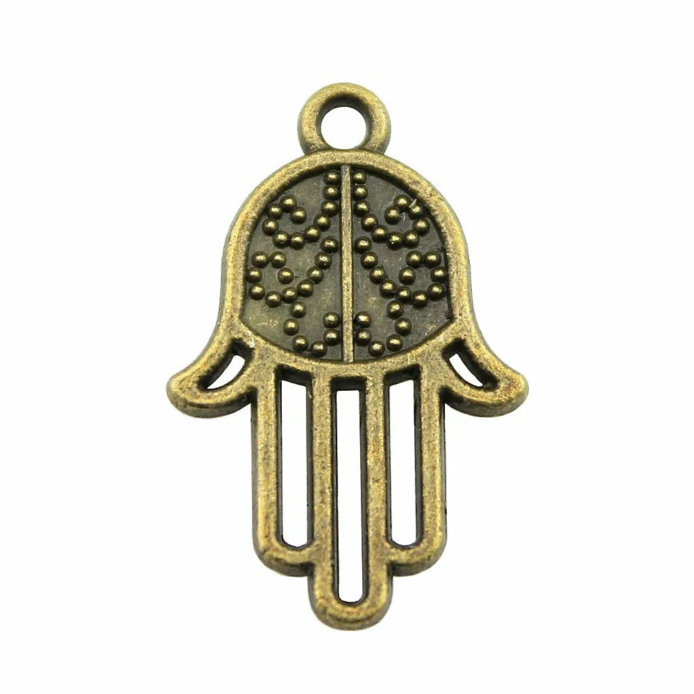 24x15mm 1.5g Multicolor zinc alloy Hamsa Hand charm pendant for DIY bracelet necklace jewelry making