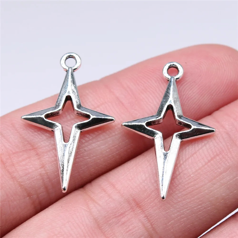 27x17mm 1.13g Multicolor Zinc Alloy Shining Star Charm Pendant for DIY Necklace Bracelet Jewelry Making