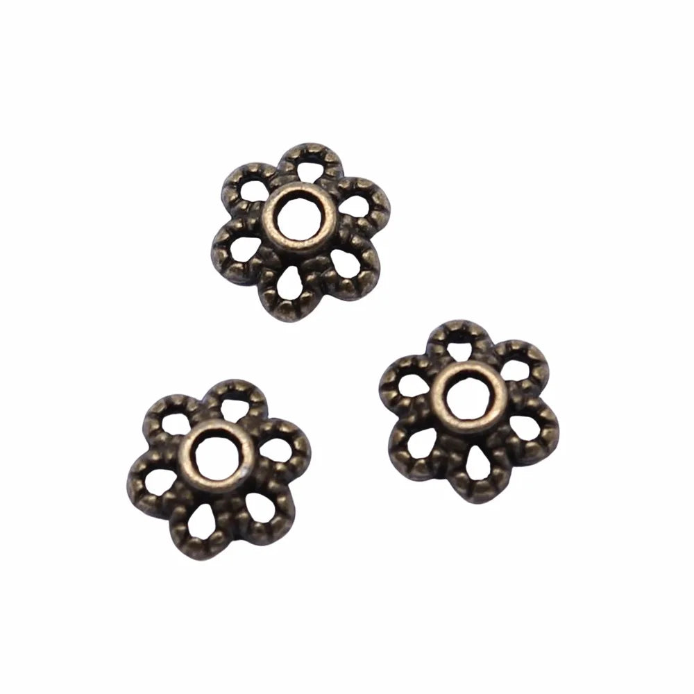 5x5mm 0.13g Multi Color Zinc Alloy Flower Bead Caps for DIY Handmade Bracelet Necklace Making