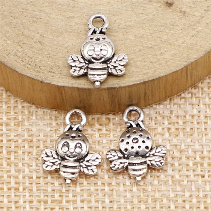 11x16mm 0.9g Multicolor Zinc Alloy Bee Charm Pendant for DIY Bracelet Necklace Jewelry Making