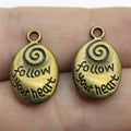 20x12mm 2.5g Multicolor Zinc Alloy Follow Your Heart Letter Charm Pendant for DIY Necklace Bracelet Making