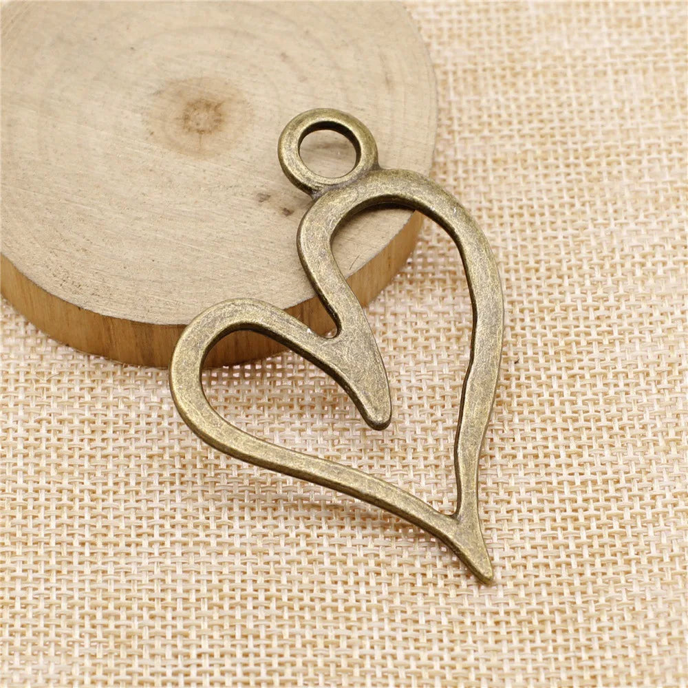 66x46mm 9.5g Multicolor Zinc Alloy Large Heart Charm Pendant for DIY Necklace Bracelet Making