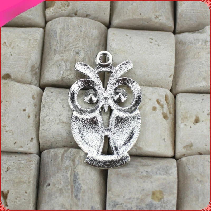 34x21MM Antique Silver Zinc Alloy Owl Charm Pendant for DIY Necklace Bracelet Jewelry Making
