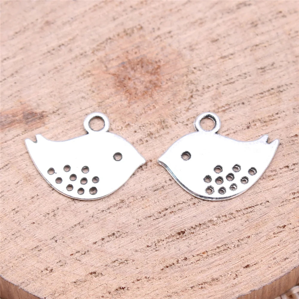 16x13mm 0.7g Multicolor Zinc Alloy Bird Charm Pendant for DIY Necklace Bracelet Jewelry Making
