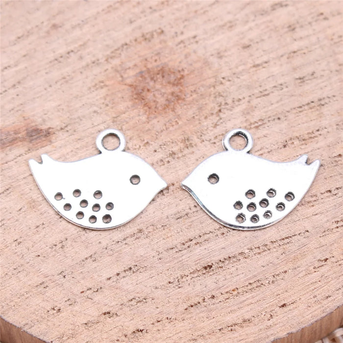 16x13mm 0.7g Multicolor Zinc Alloy Bird Charm Pendant for DIY Necklace Bracelet Jewelry Making