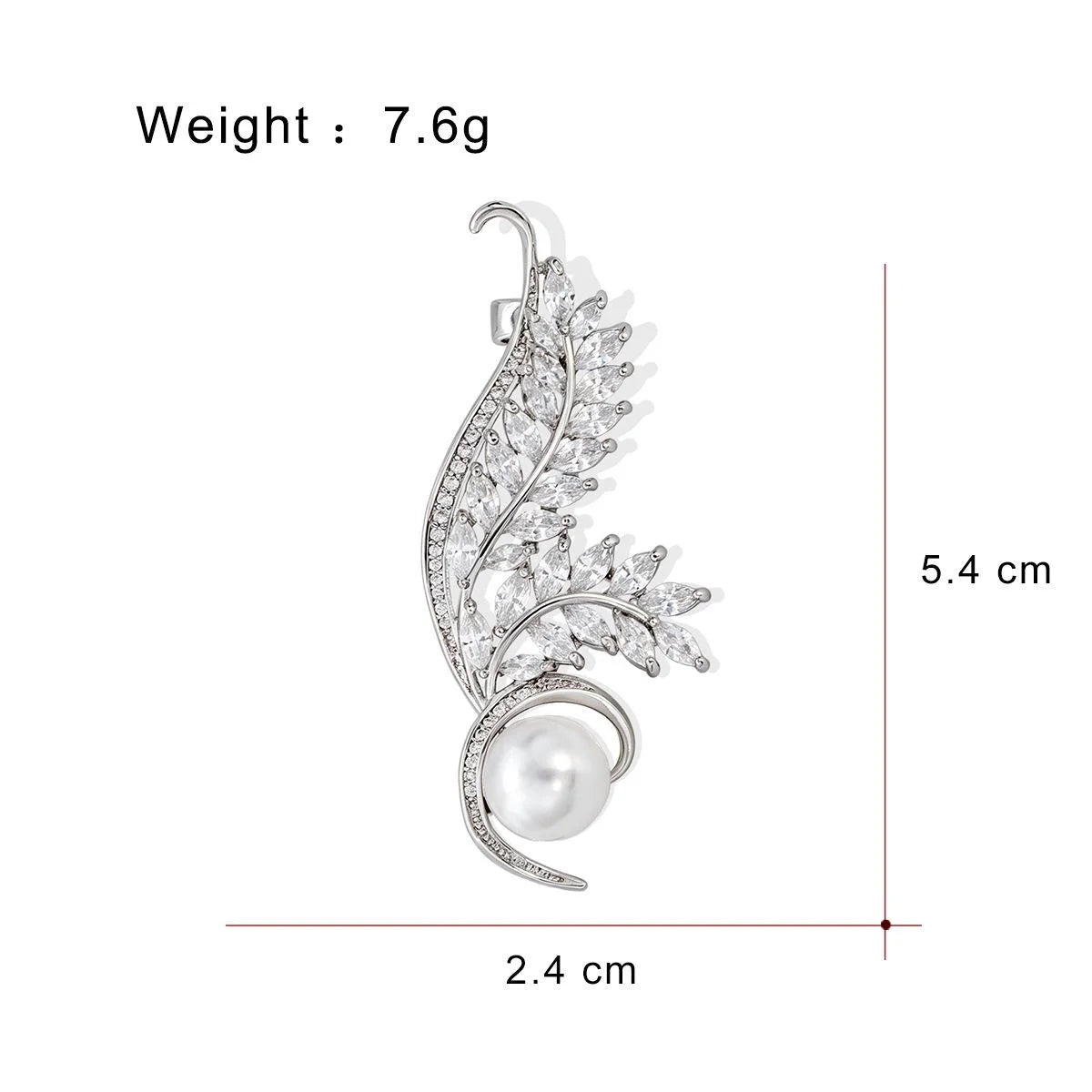 Elegant Angel Wing Pearl And Zircon Brooch Gold Tone Rhinestone Lapel Pin Corsage Suit Accessory Gift