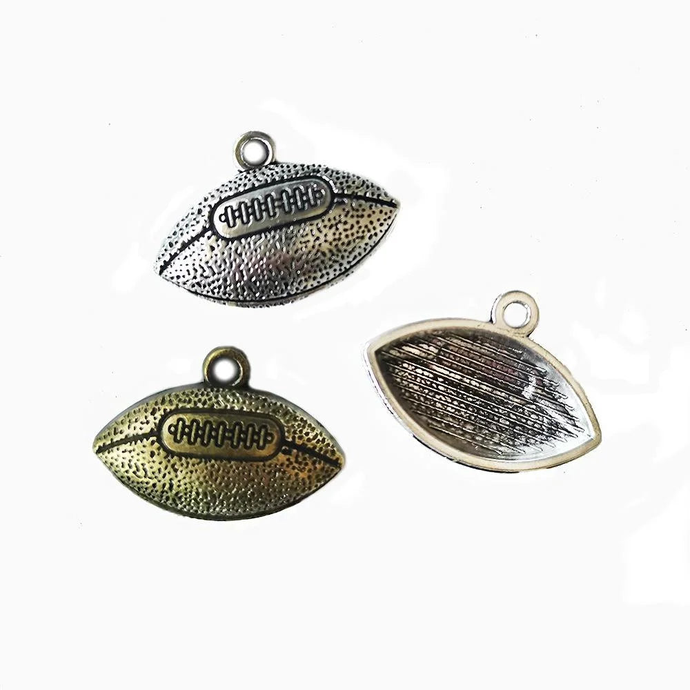 24x17MM Antique Silver Zinc Alloy Football Charm Pendant for DIY Necklace Bracelet Jewelry Making