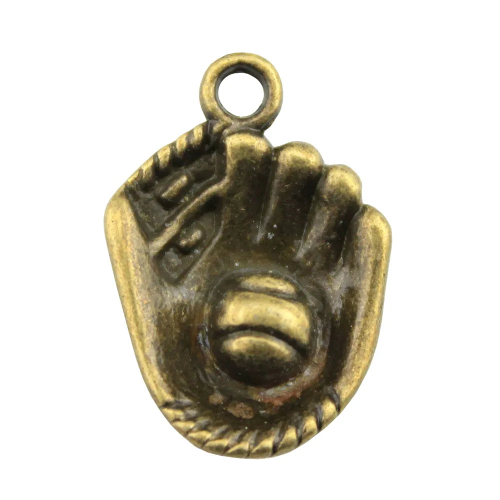 20x14mm 2.3g Multicolor Zinc Alloy Baseball Charm Pendant for DIY Sports Necklace Bracelet Jewelry