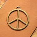 48x42MM Antique Silver Zinc Alloy Peace Sign Charm Pendant for DIY Necklace Bracelet Jewelry Making