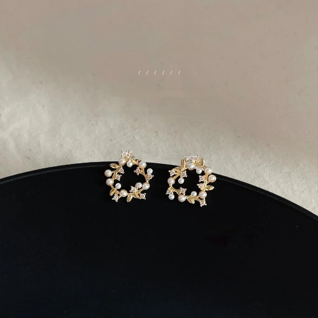 Light Luxury 14K Plated Copper Heart Bow Drop Earrings With Micro Pave Zircon