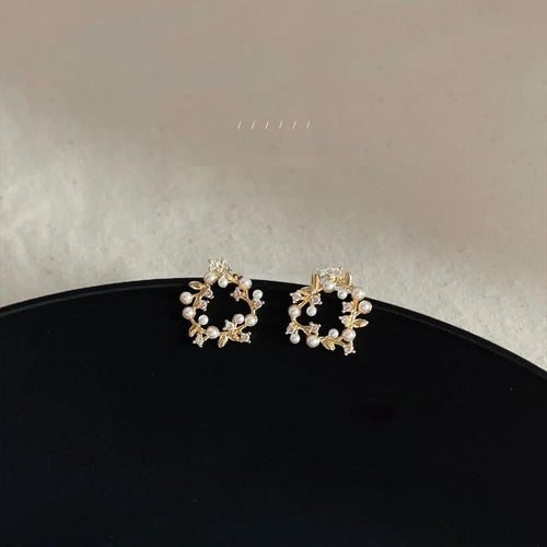 Light Luxury 14K Plated Copper Heart Bow Drop Earrings With Micro Pave Zircon