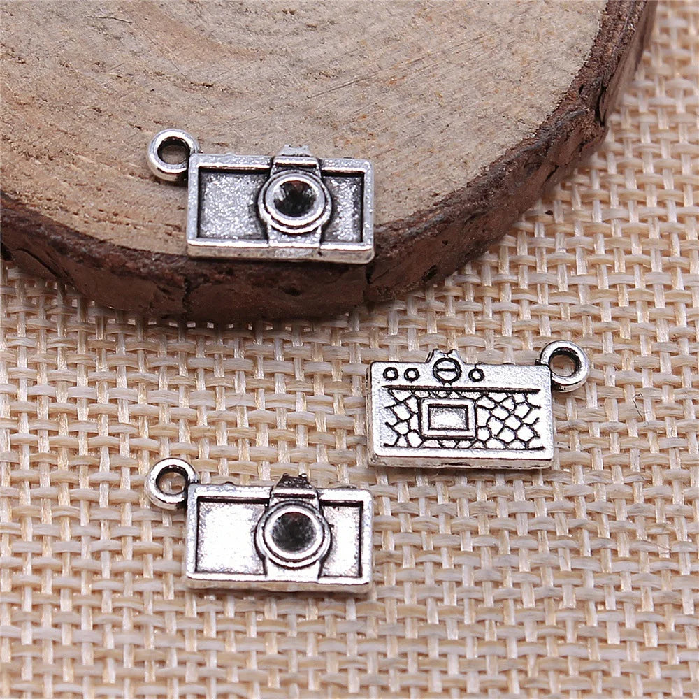 10x15mm 1.1g Multicolor Zinc Alloy Camera Charm Pendant for DIY Photography Theme Jewelry Making