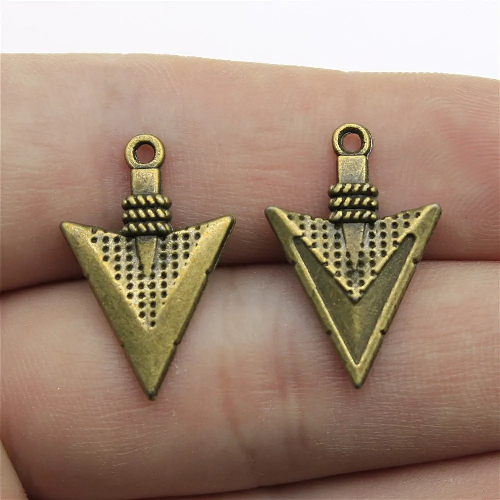23x15mm 1.5g Antique Bronze Zinc Alloy Arrow Charm Pendant for Necklace Bracelet DIY Jewelry Making