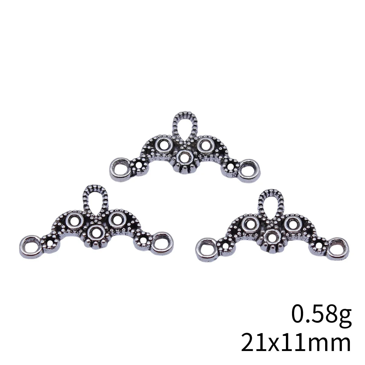21x11mm 0.58g Antique Silver Zinc Alloy Earring Connector Charm Jewelry Findings for DIY Earrings Making