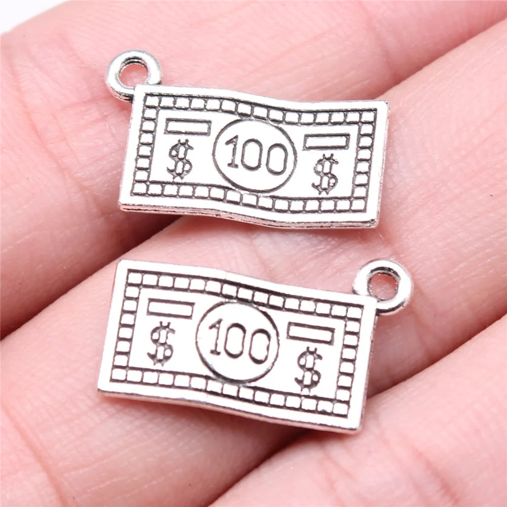 21x12mm 1.5g Multicolor Zinc Alloy Dollar Charm Pendant for DIY Bracelet Necklace Jewelry Making