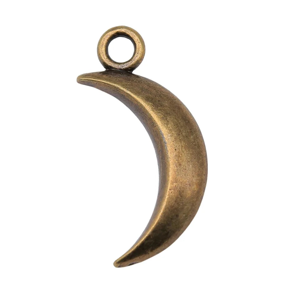 31x14mm 4.8g Zinc Alloy Moon Charm Pendant with Sun Star Details for Necklace Bracelet DIY Jewelry