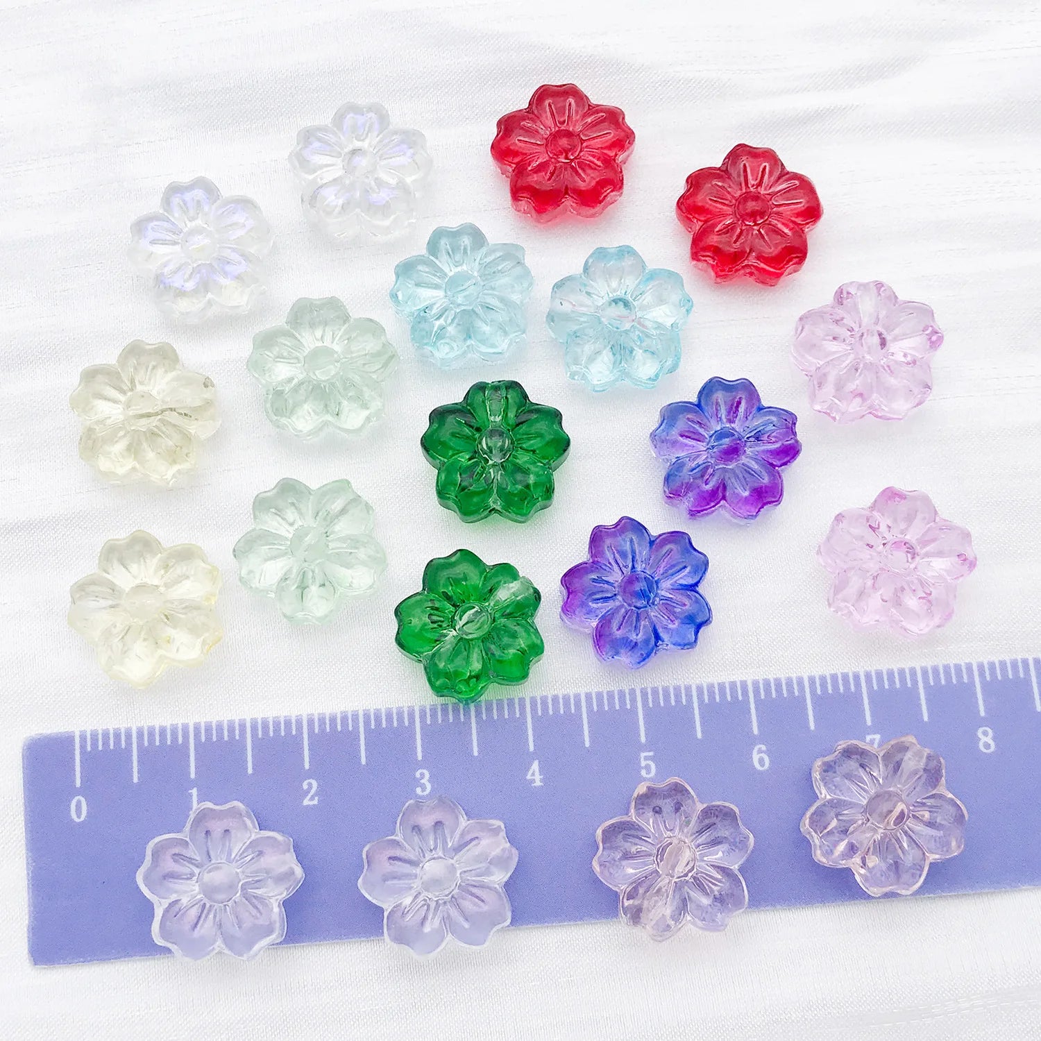 Glass Sakura Five Petal Flower Loose Beads for DIY Bracelet Necklace Jewelry Making