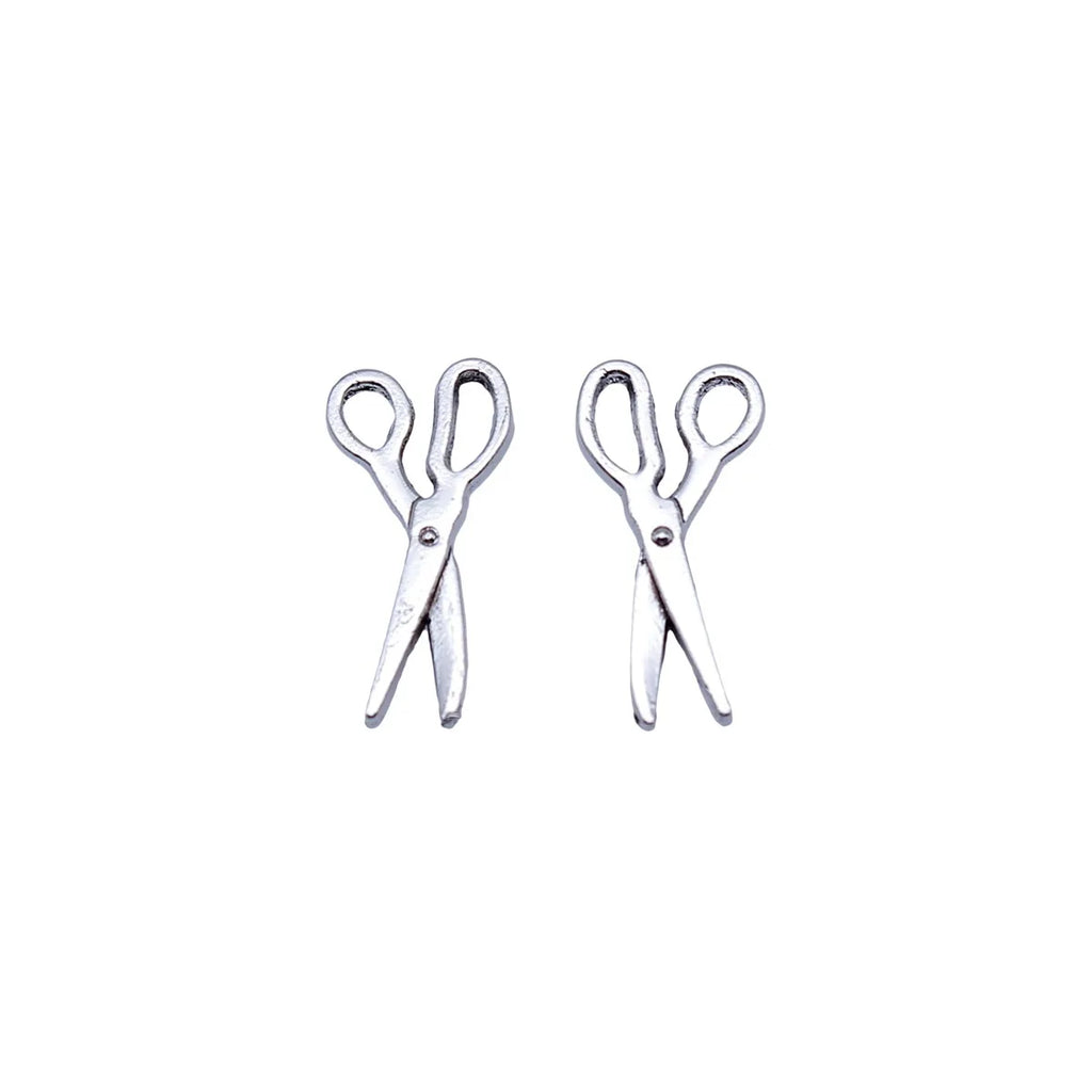 18x9mm 0.43g Antique Silver Finish Zinc Alloy Scissors Charm Pendant for Bracelet Necklace DIY
