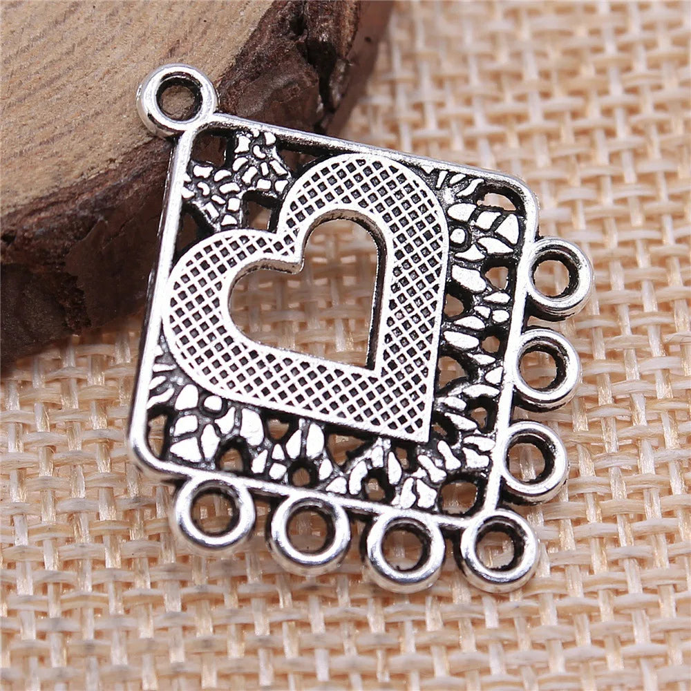 30x24mm 1.7g Multicolor Zinc Alloy Diamond Earring Connector Charms for DIY Earring Jewelry Making
