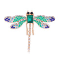 Elegant Dragonfly Brooch With Rhinestone And Enamel Wings, Alloy Lapel Pin Corsage For Women's Suit Gift